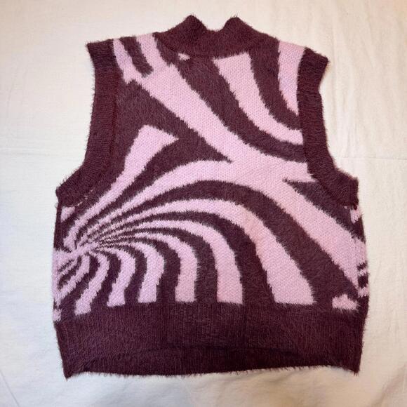 LA Hearts by Pacsun Purple Retro Cropped Knit Vest Sweater Sleeveless Women's S - Picture 2 of 7